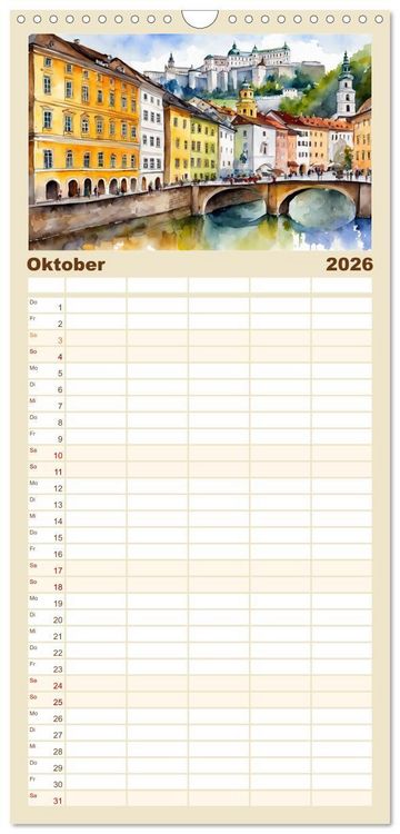 Produktbild: Familienplaner 2026 - &Ouml;sterreich - Idylle in den Alpen mit 5 Spalten (Wandkalender, 21 x 45 cm) CALVENDO