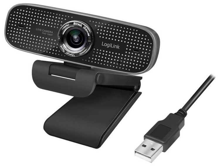 Produktbild: LogiLink UA0378 Full HD-Webcam Klemm-Halterung, Mikrofon