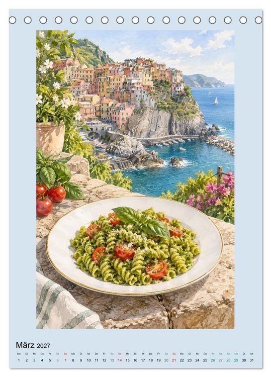 Produktbild: Pastagl&uuml;ck - Gemalte Gaumenfreuden (Tischkalender 2027 DIN A5 hoch), CALVENDO Monatskalender