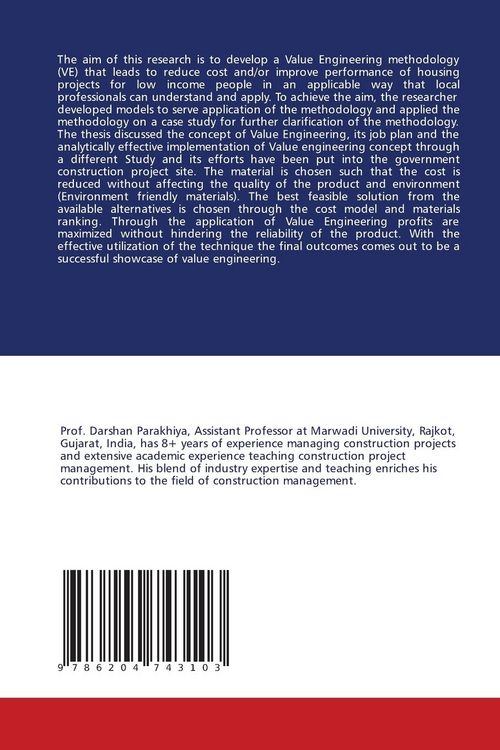 Produktbild: Application of Value Engineering in Construction Project