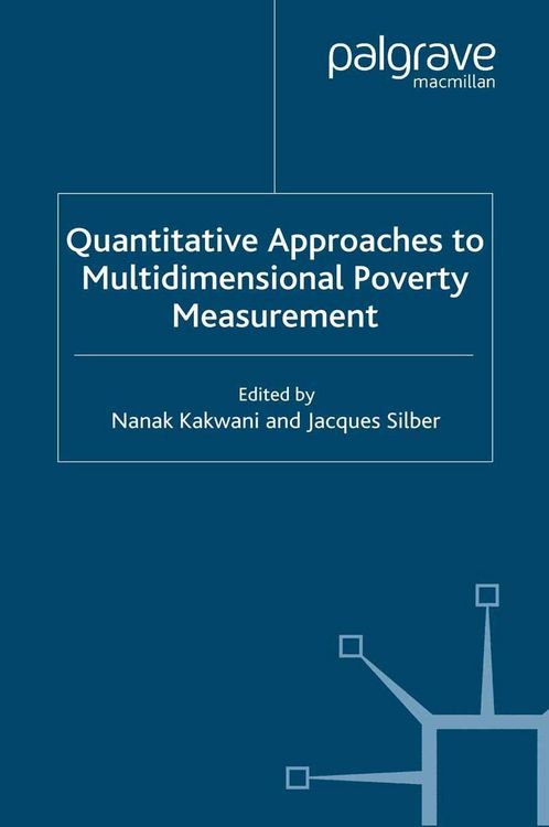 Produktbild: Quantitative Approaches to Multidimensional Poverty Measurement