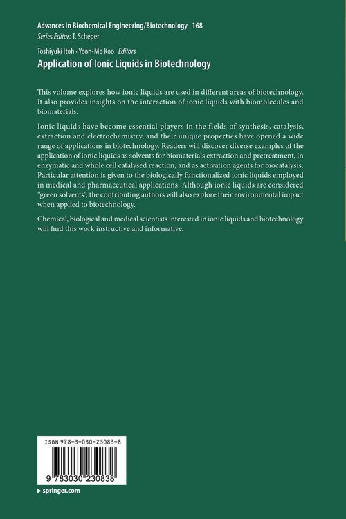 Produktbild: Application of Ionic Liquids in Biotechnology