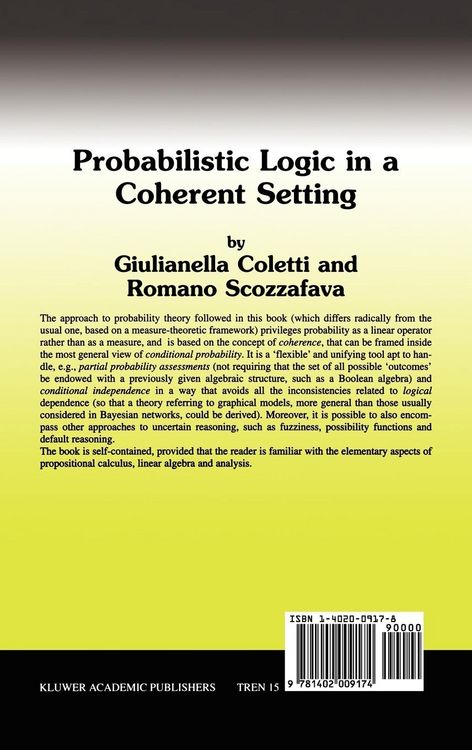 Produktbild: Probabilistic Logic in a Coherent Setting