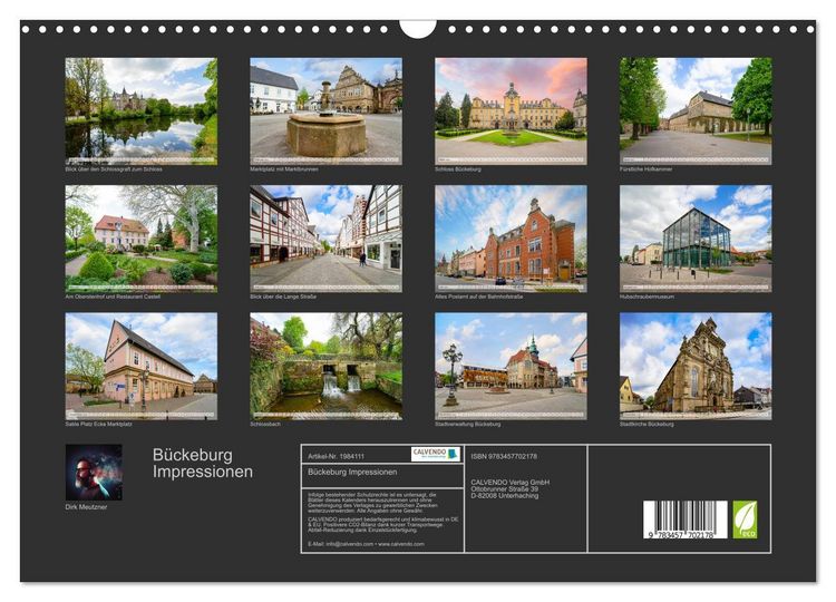Produktbild: B&uuml;ckeburg Impressionen (Wandkalender 2026 DIN A3 quer), CALVENDO Monatskalender