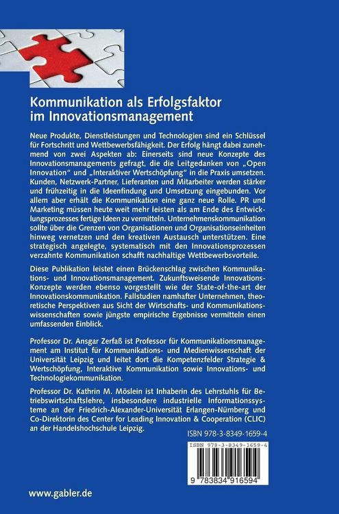 Produktbild: Kommunikation als Erfolgsfaktor im Innovationsmanagement