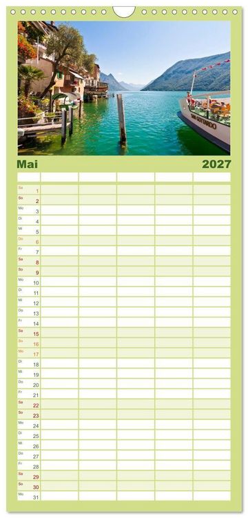Produktbild: Familienplaner 2027 - TESSIN Werner Dieterich mit 5 Spalten (Wandkalender, 21 x 45 cm) CALVENDO