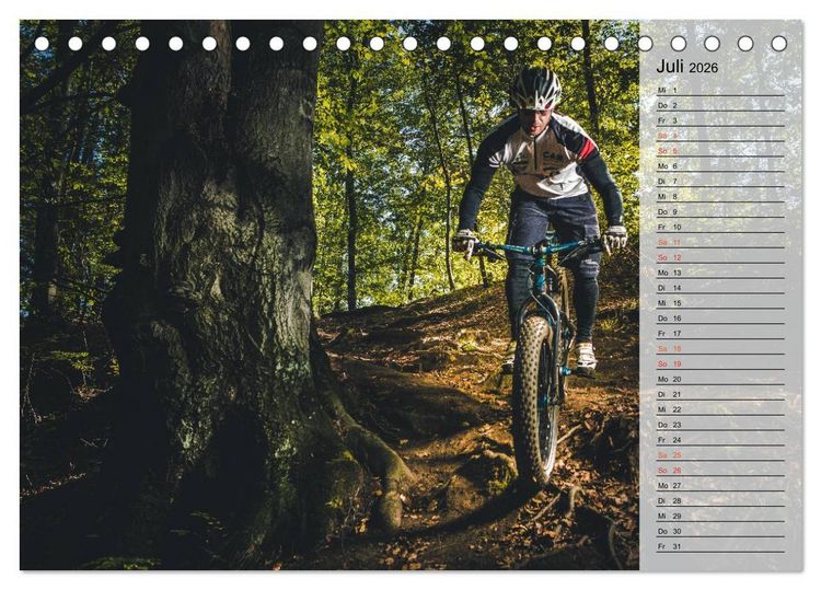 Produktbild: Mountainbike Action (Tischkalender 2026 DIN A5 quer), CALVENDO Monatskalender