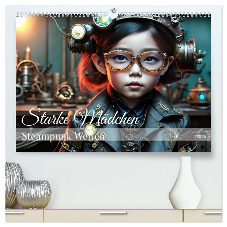 Produktbild: Starke M&auml;dchen - Steampunk Welten (hochwertiger Premium Wandkalender 2026 DIN A2 quer), Kunstdruck in Hochglanz