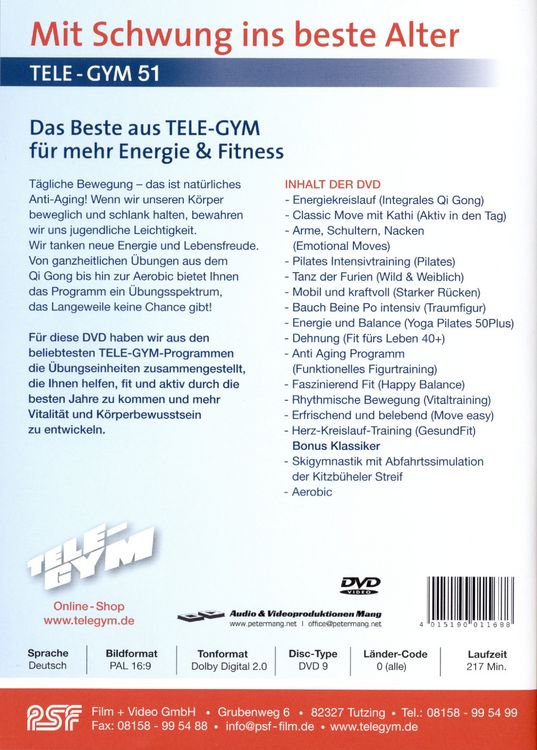 Produktbild: Das Beste aus Tele-Gym f&uuml;r mehr Energie & Fitness - Tele-Gym 51 - Mit Schwung ins beste Alter
