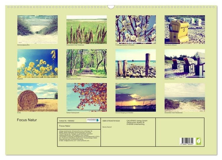 Produktbild: Focus Natur (Wandkalender 2026 DIN A2 quer), CALVENDO Monatskalender