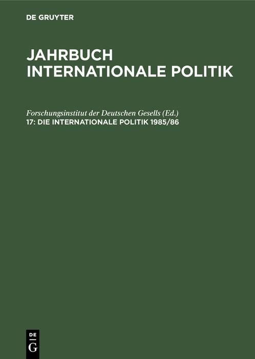 Produktbild: Die Internationale Politik 1985/86