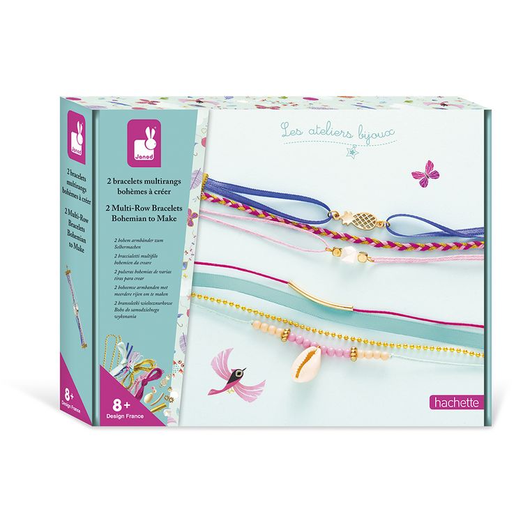 Produktbild: Bastel-Schmuckset f&uuml;r Kinder mit 2 Boh&egrave;me-Armb&auml;ndern