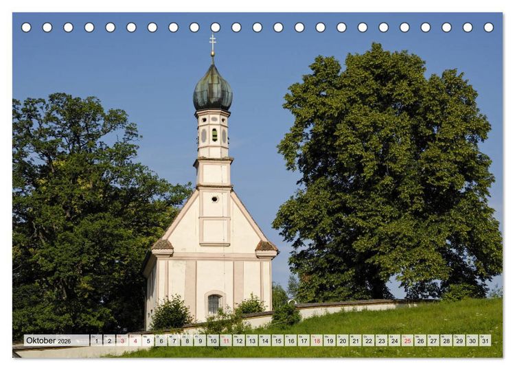 Produktbild: Das Blaue Land - Himmel, Seen und Berge im bayerischen Voralpenland (Tischkalender 2026 DIN A5 quer), CALVENDO Monatskalender