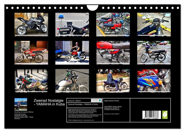 Produktbild: Zweirad Nostalgie - YAMAHA in Kuba (Wandkalender 2026 DIN A4 quer), CALVENDO Monatskalender
