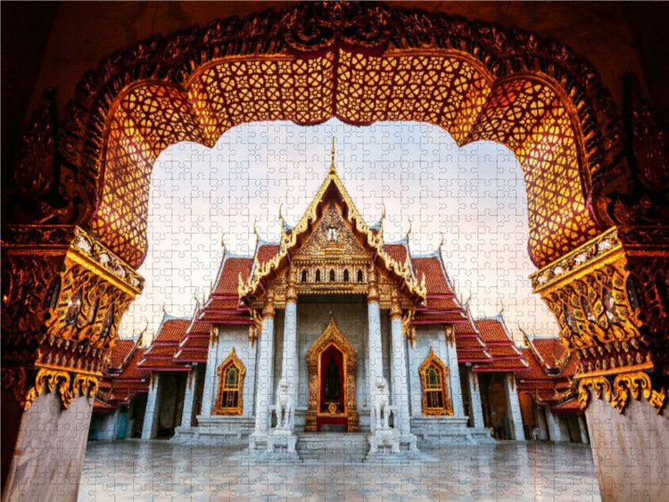 Produktbild: CALVENDO Puzzle Wat Benchamabophit - Bangkok - Thailand 1000 Teile Lege-Gr&ouml;&szlig;e 640 x 480 cm Foto-Puzzle Bild von Matteo Colombo