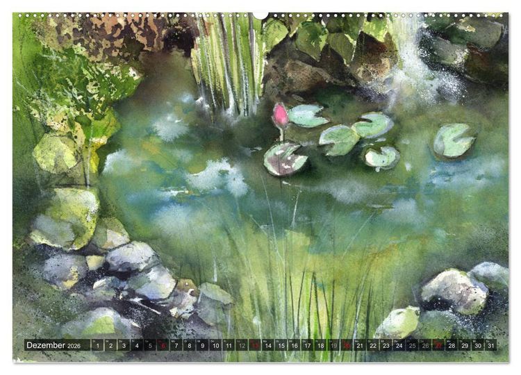 Produktbild: Garten Aquarelle (Wandkalender 2026 DIN A2 quer), CALVENDO Monatskalender