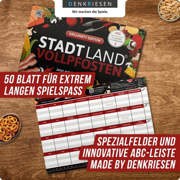 Produktbild: DENKRIESEN - STADT LAND VOLLPFOSTEN&reg; - GRILLPARTY EDITION - "Jetzt geht's um die Wurst." - A4