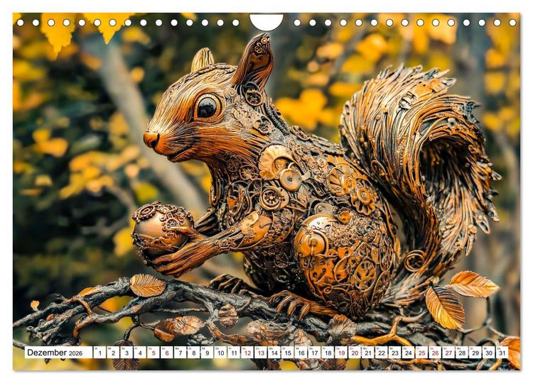 Produktbild: Gartentiere aus Metall - Upcycling-Dekoideen f&uuml;r kreative G&auml;rten (Wandkalender 2026 DIN A4 quer), CALVENDO Monatskalender