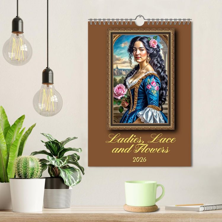 Produktbild: Ladies, Lace and Flowers (Wall Calendar 2026 DIN A4 portrait), CALVENDO 12 Month Wall Calendar