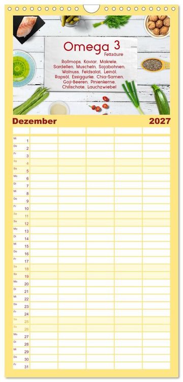 Produktbild: Familienplaner 2027 - Vitalstoffe - fit essen mit 5 Spalten (Wandkalender, 21 x 45 cm) CALVENDO