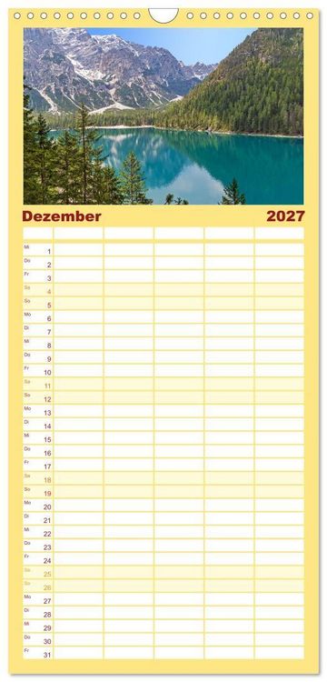 Produktbild: Familienplaner 2027 - S&uuml;dtirol - Von Meran bis zum Pragser Wildsee mit 5 Spalten (Wandkalender, 21 x 45 cm) CALVENDO