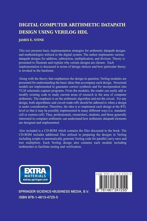Produktbild: Digital Computer Arithmetic Datapath Design Using Verilog HDL