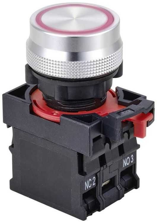 Produktbild: TRU COMPONENTS TC-10091040 ONPOW26-11E/R/12V Druckschalter 250 V 5 A 1 x Ein/(Ein) tastend Rot IP40 1 St.