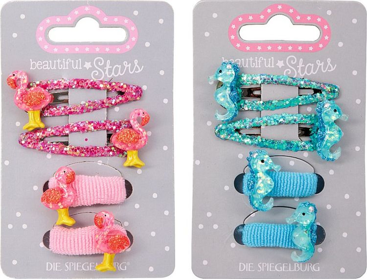 Produktbild: Haarclips & Haargummis Flamingo und Seepferdchen