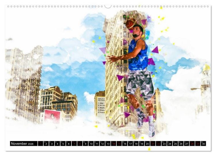 Produktbild: Basketball Art (hochwertiger Premium Wandkalender 2026 DIN A2 quer), Kunstdruck in Hochglanz