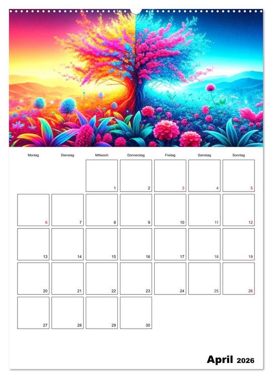 Produktbild: Neonlicht Familienplaner (Wandkalender 2026 DIN A2 hoch), CALVENDO Monatskalender