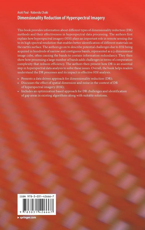 Produktbild: Dimensionality Reduction of Hyperspectral Imagery