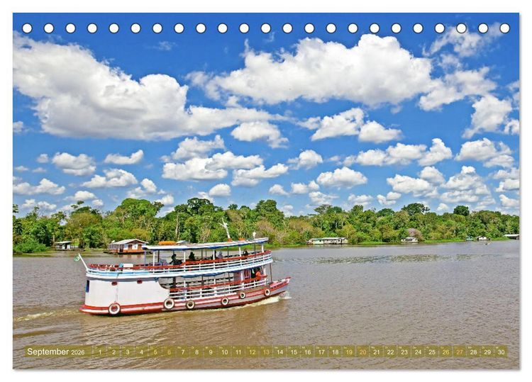 Produktbild: Der Amazonas: von den Anden zum Atlantik (Tischkalender 2026 DIN A5 quer), CALVENDO Monatskalender