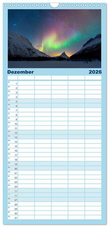 Produktbild: Familienplaner 2026 - Magisches Nordland. Eine Reise in das Herz Skandinaviens mit 5 Spalten (Wandkalender, 21 x 45 cm) CALVENDO