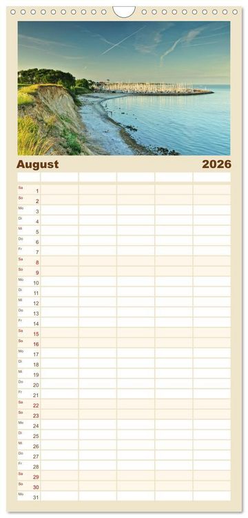 Produktbild: Familienplaner 2026 - Gr&ouml;mitz - Ostseebad an der Sonnenseite mit 5 Spalten (Wandkalender, 21 x 45 cm) CALVENDO