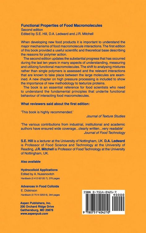 Produktbild: Functional Properties of Food Macromolecules