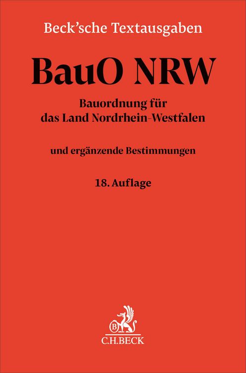 Produktbild: Bauordnung f&uuml;r das Land Nordrhein-Westfalen. BauO NRW