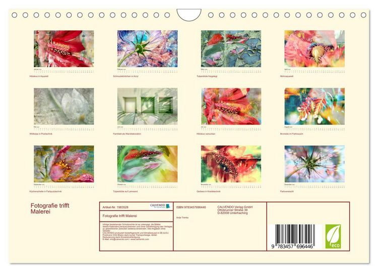 Produktbild: Fotografie trifft Malerei (Wandkalender 2026 DIN A4 quer), CALVENDO Monatskalender