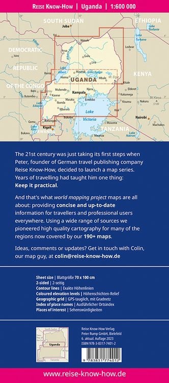 Produktbild: Reise Know-How Landkarte Uganda (1:600.000)