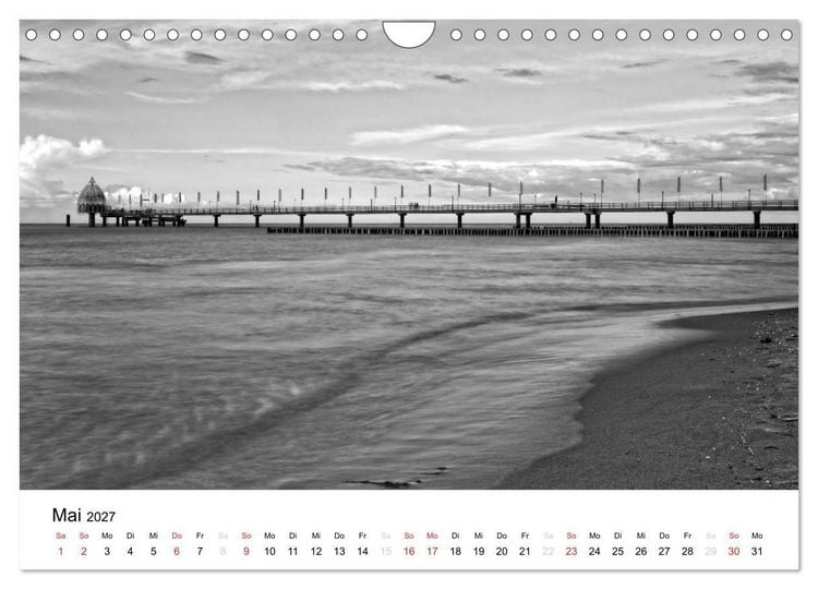 Produktbild: Ostseebad Zingst - Impressionen in Schwarz-Wei&szlig; (Wandkalender 2027 DIN A4 quer), CALVENDO Monatskalender