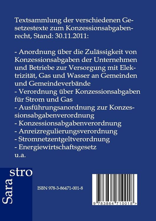 Produktbild: Konzessionsabgabenrecht
