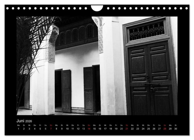 Produktbild: Marokko - Nostalgie in schwarz-weiss (Wandkalender 2026 DIN A4 quer), CALVENDO Monatskalender