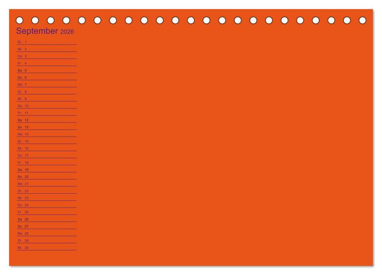 Produktbild: Bastel-Geburtstagskalender orange / Geburtstagskalender (Tischkalender 2026 DIN A5 quer), CALVENDO Monatskalender