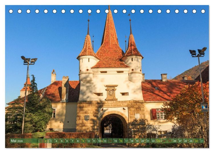 Produktbild: Zauberhaftes Brasov - Das Juwel Siebenb&uuml;rgens imitten der Karpaten (Tischkalender 2026 DIN A5 quer), CALVENDO Monatskalender