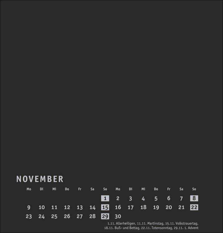 Produktbild: Premium-Bastelkalender schwarz mittel 2026