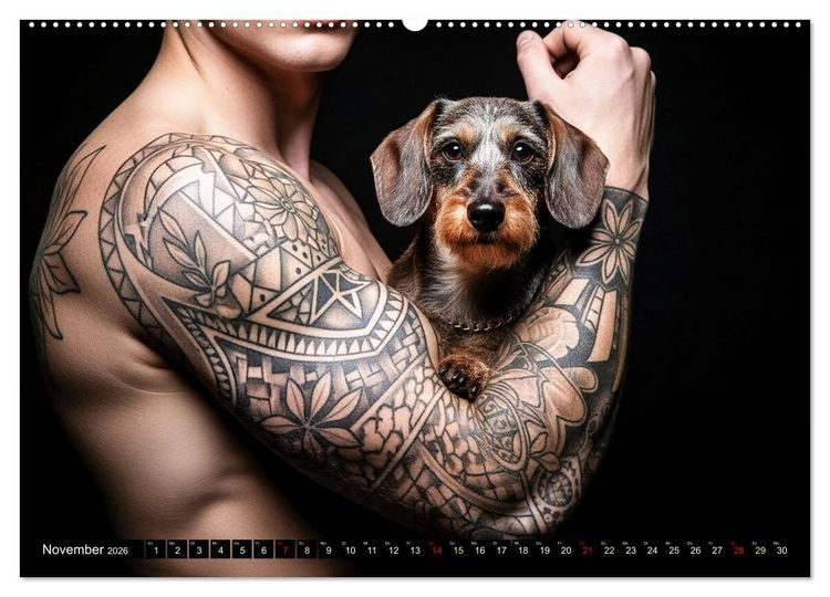 Produktbild: Coole Typen - Rauhaardackel (hochwertiger Premium Wandkalender 2026 DIN A2 quer), Kunstdruck in Hochglanz