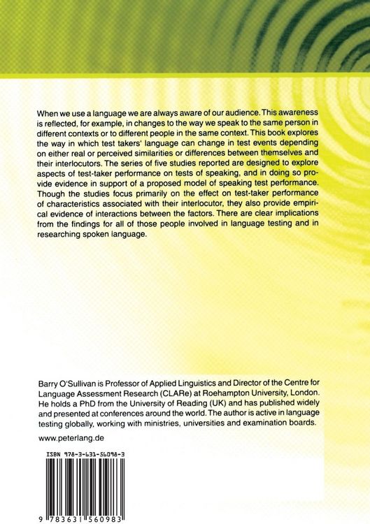 Produktbild: Modelling Performance in Tests of Spoken Language