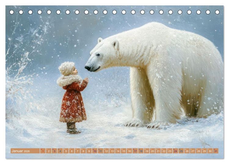 Produktbild: Vertr&auml;umte Begegnungen - Kinderkalender (Tischkalender 2026 DIN A5 quer), CALVENDO Monatskalender