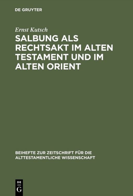 Produktbild: Salbung als Rechtsakt im Alten Testament und im Alten Orient