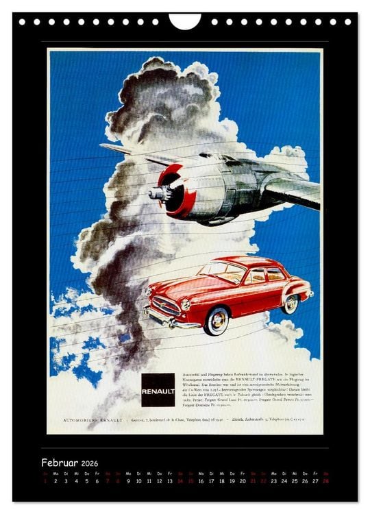 Produktbild: Historische Automobilplakate (Wandkalender 2026 DIN A4 hoch), CALVENDO Monatskalender