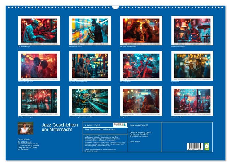 Produktbild: Jazz Geschichten um Mitternacht (Wandkalender 2026 DIN A2 quer), CALVENDO Monatskalender